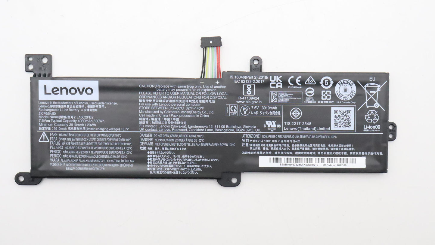 Lenovo Cp C L16C2Pb2 7.6V30Wh2Cell - 5B10W67310