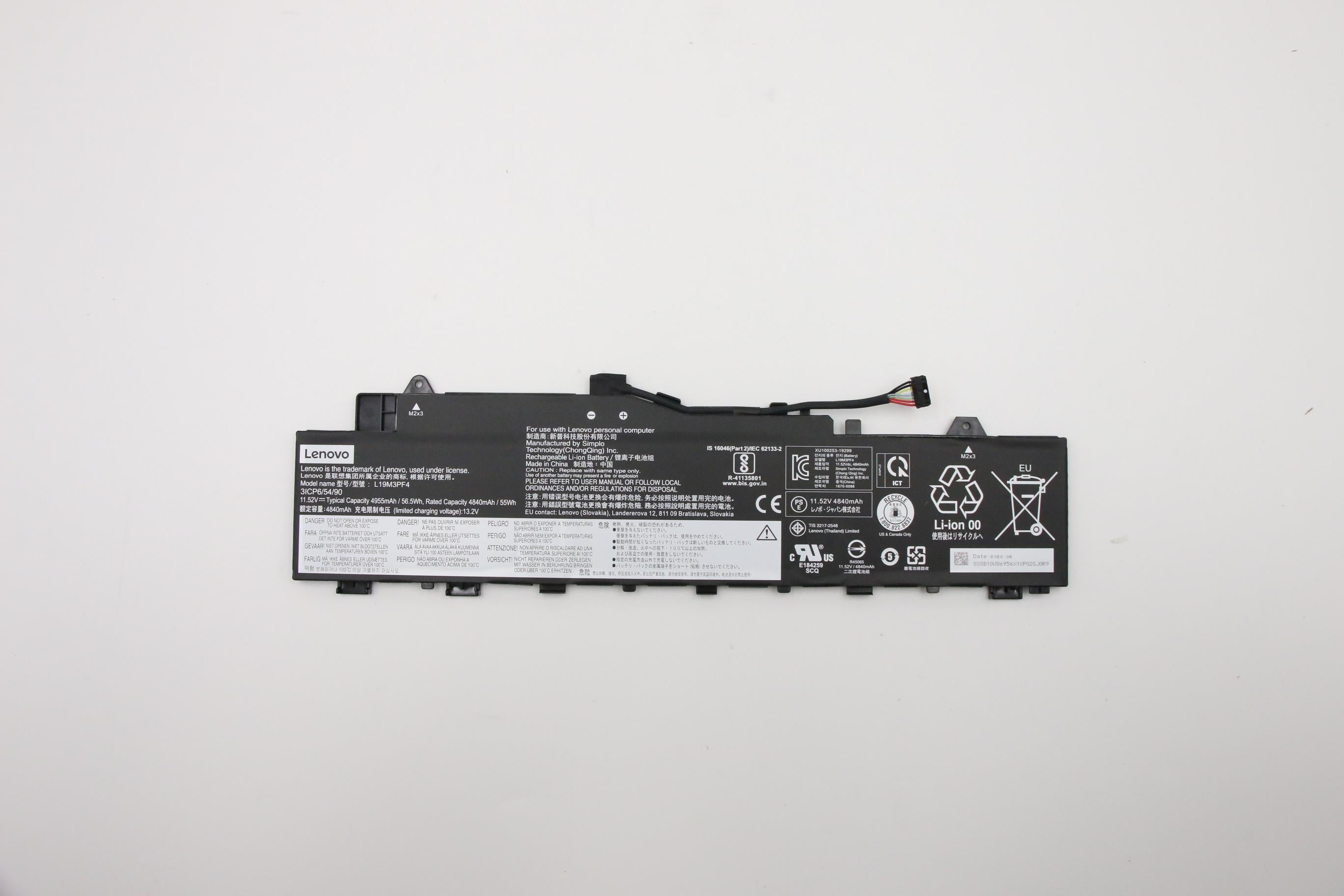 Lenovo Battery, 11.52V, 56.5Wh, 3-cell - 5B10W86939– LenovoPart