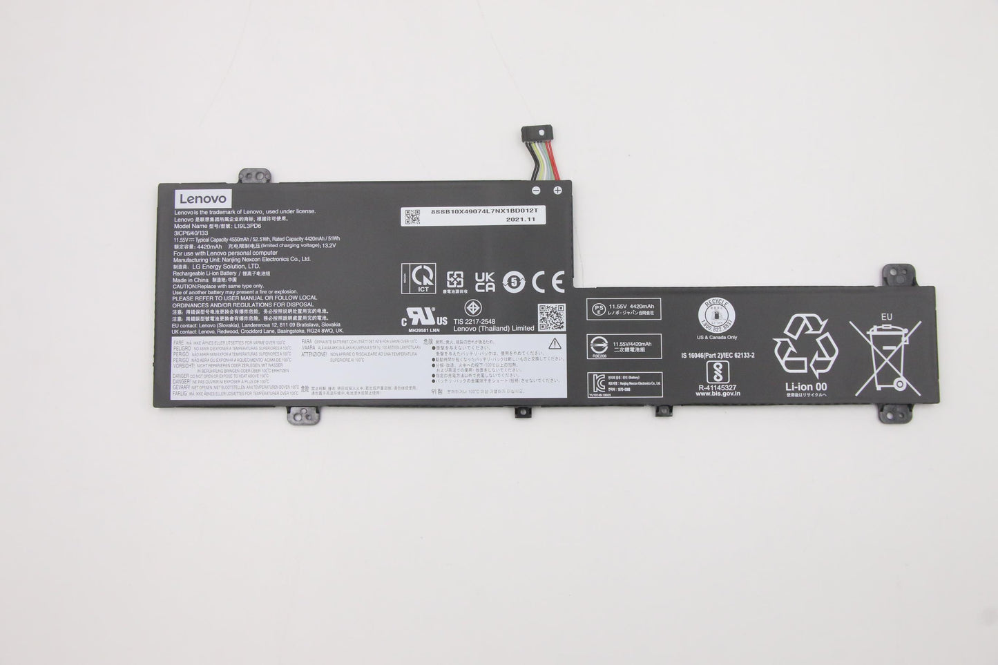 Lenovo (5B10X49077) Battery, 11.55V, 52.5Wh, 3-cell