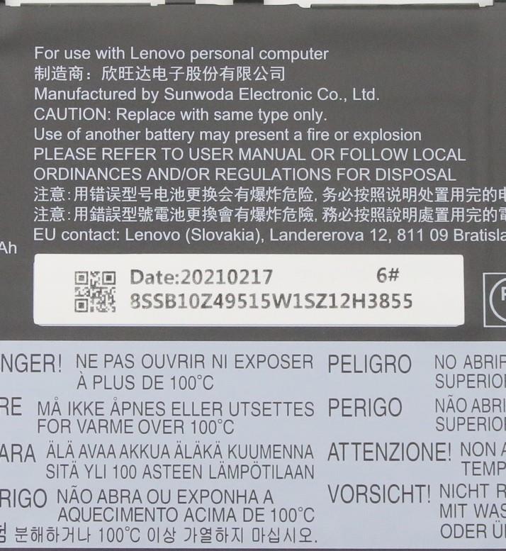 Lenovo (5B10Z49519) Battery, 15.44V, 61Wh, 4-cell