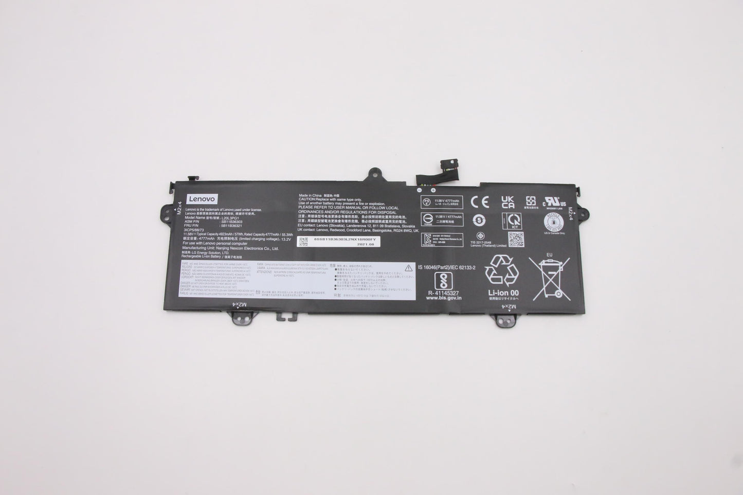 Lenovo (5B11B36321) Battery, 11.58V, 57Wh, 3-cell, Internal