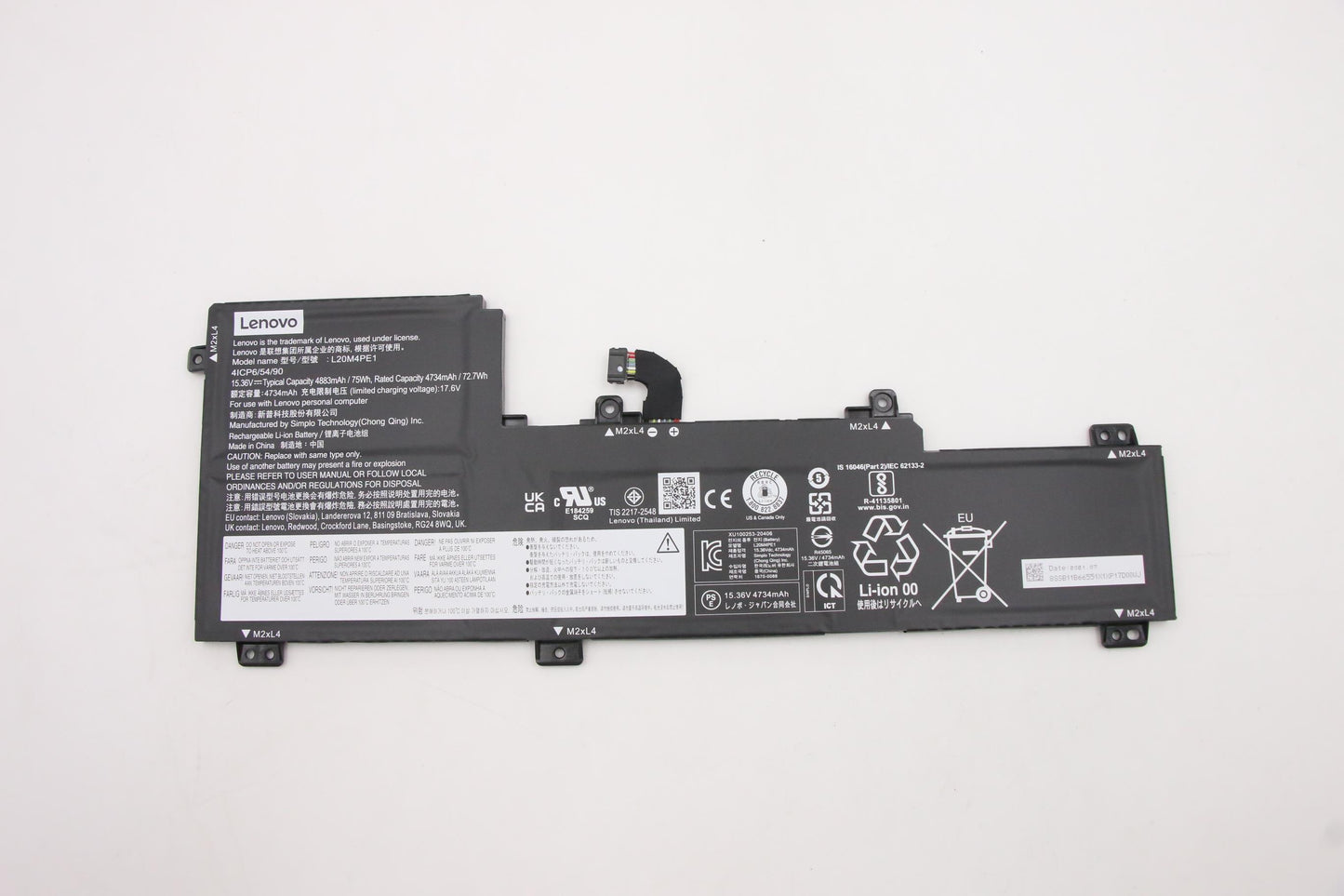 Lenovo (5B11B66552) 4-Cell Battery, 15.36V, 75Wh