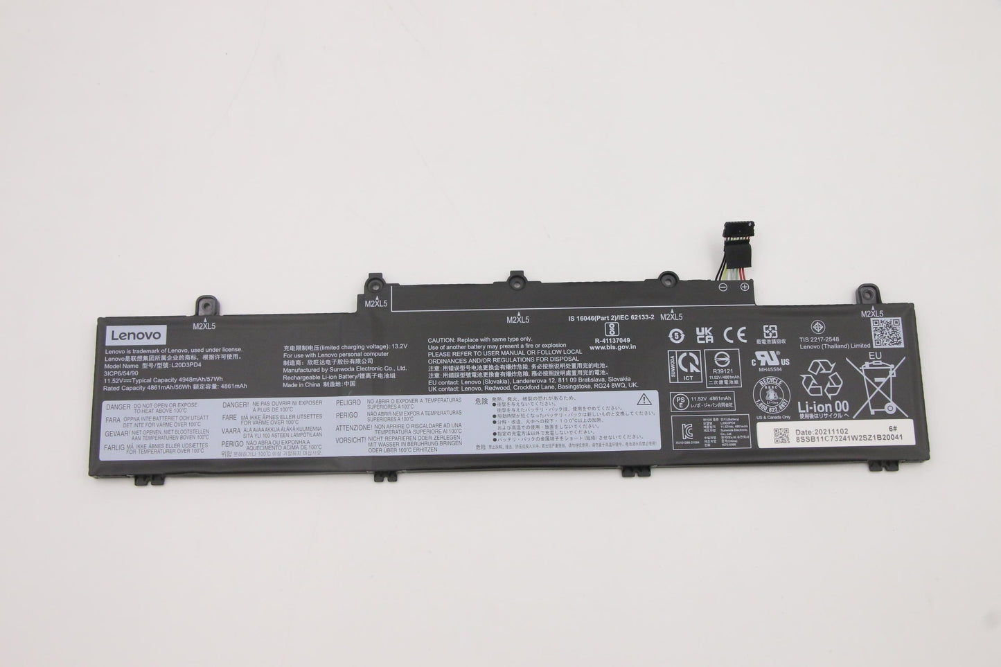 Lenovo Battery Sd/C L20D3Pd4 11.52V57 - 5B11C73242