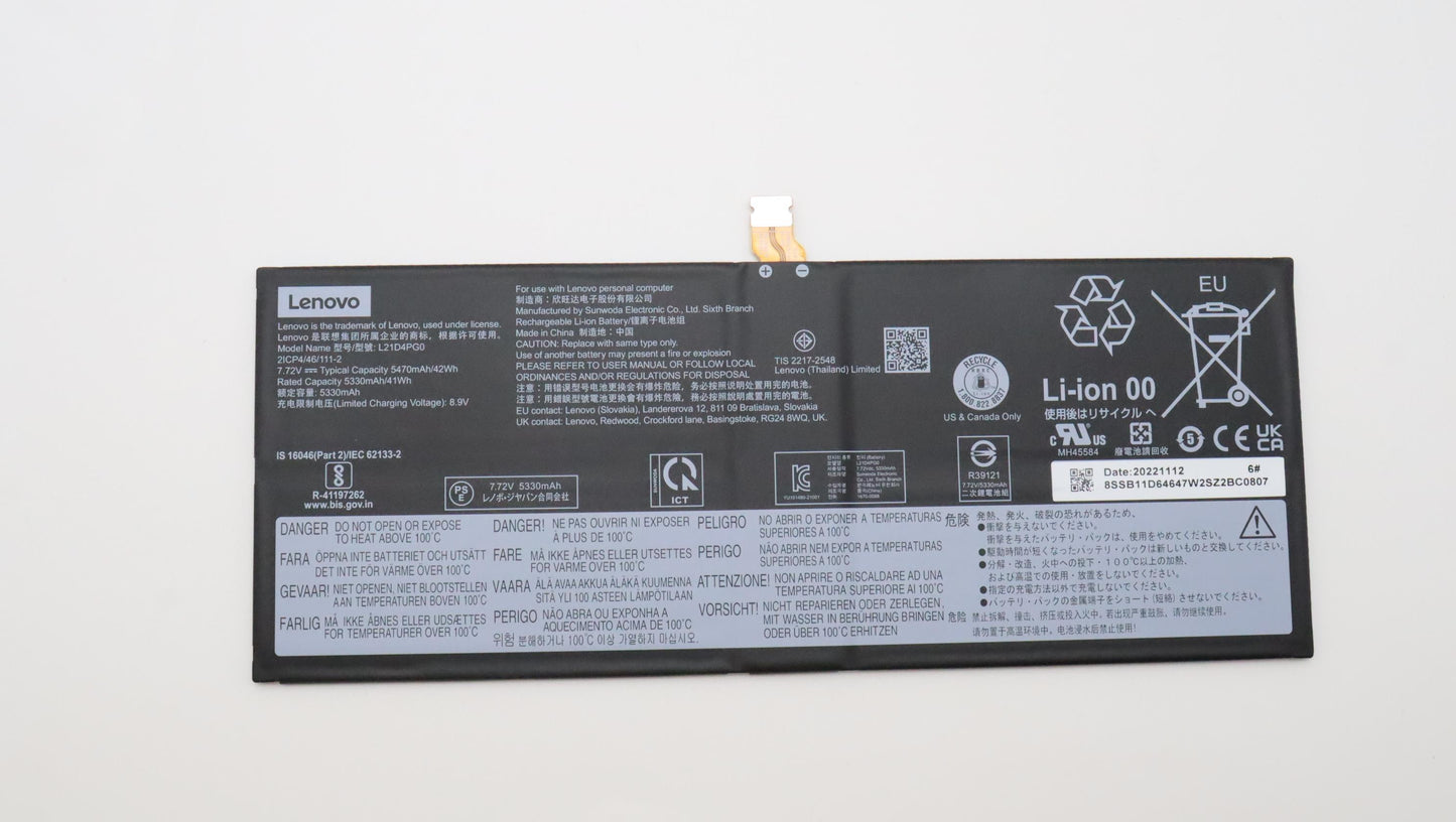 Lenovo (5B11D64649) Battery, 7.72V, 42Wh, 4-Cell