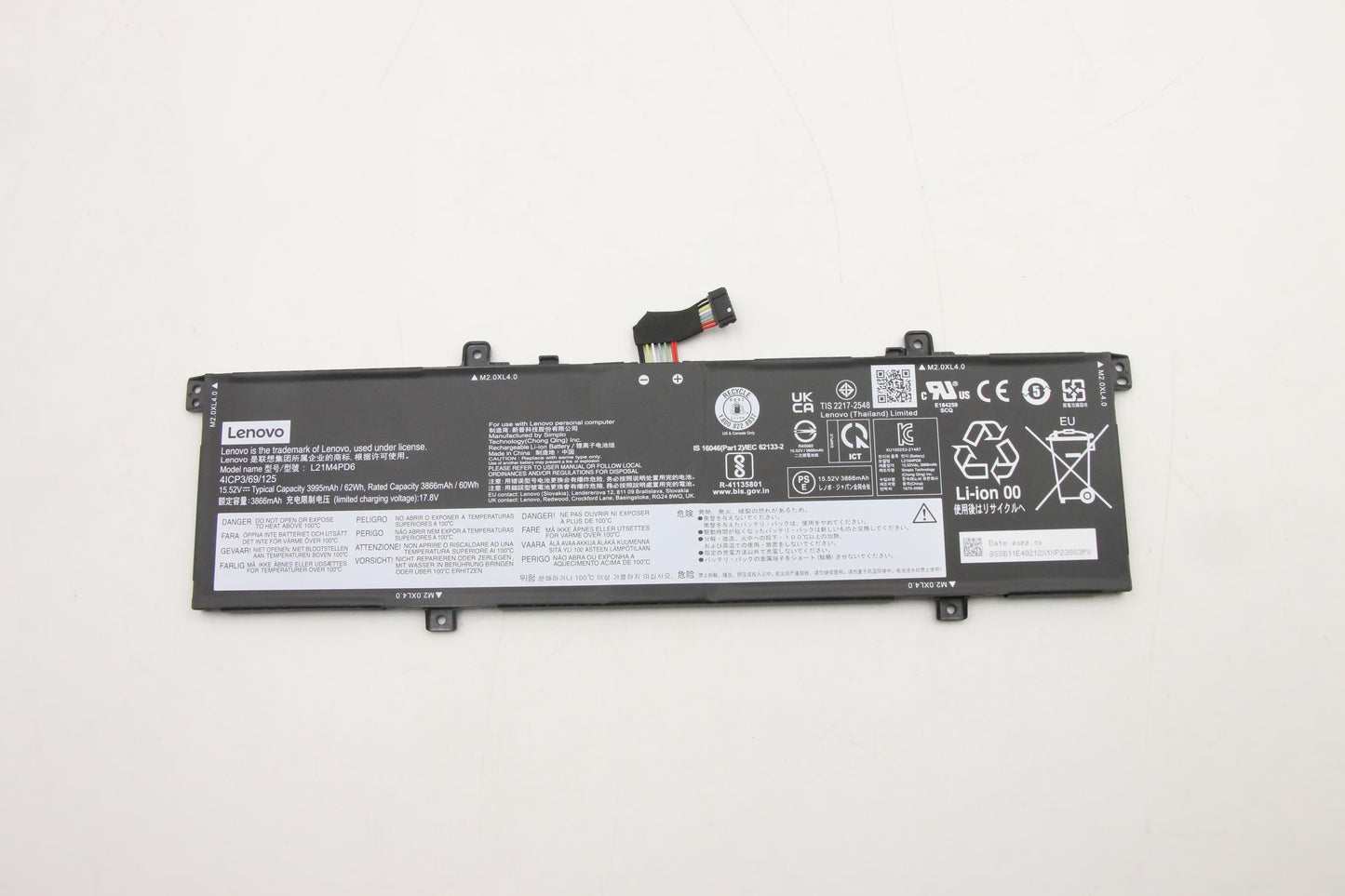 Lenovo Battery 4Cell 62Wh 15.52V L21M - 5B11E40202