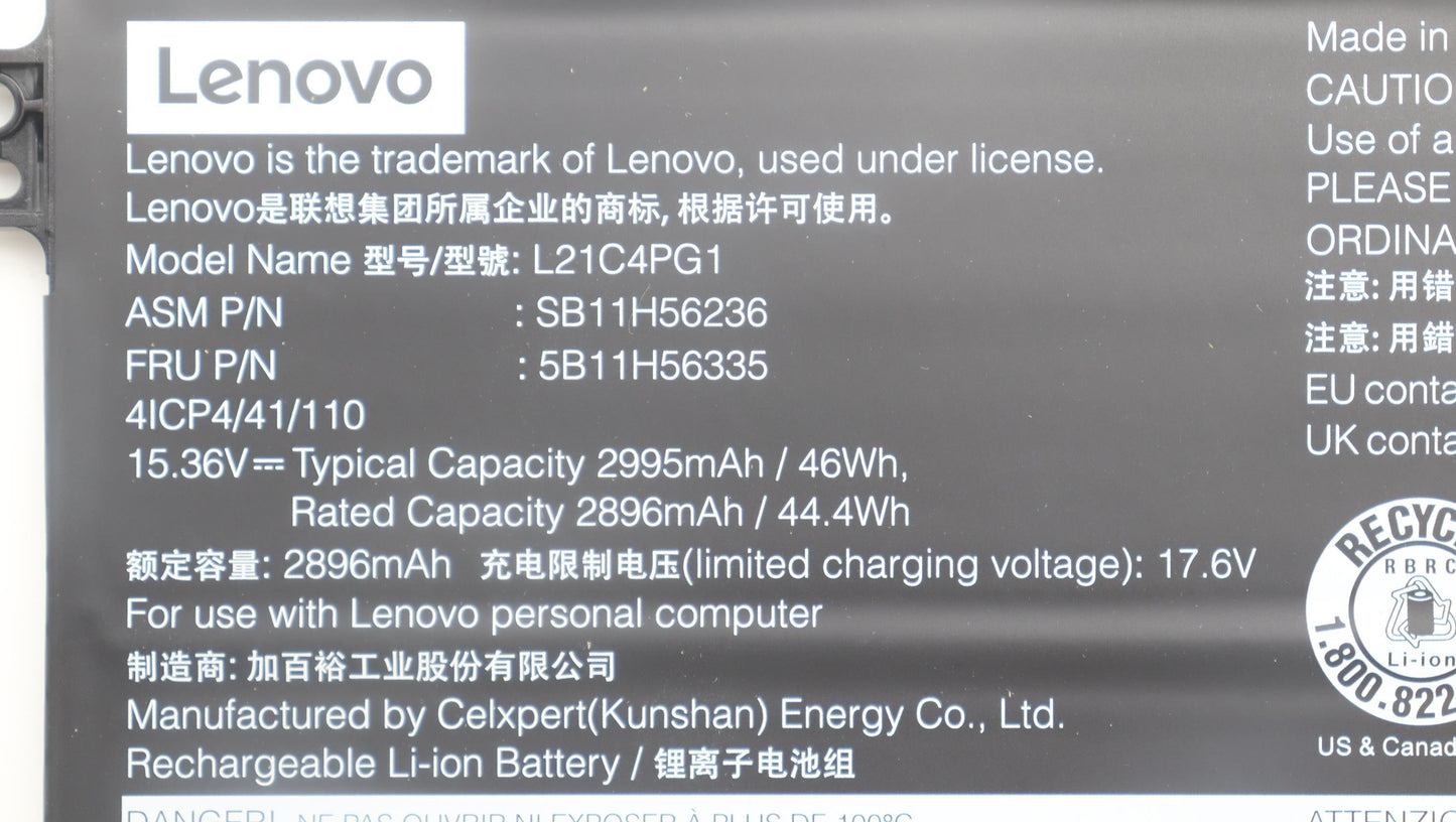 Lenovo Battery Internal,4C,46Wh,Liion - 5B11H56335