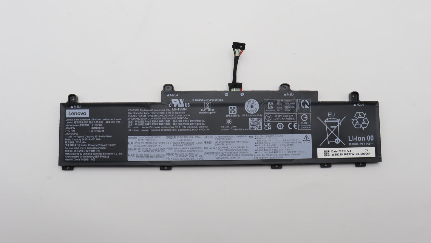 Lenovo (5B11H56338) Battery, 11.25V, 42Wh, 3-cell