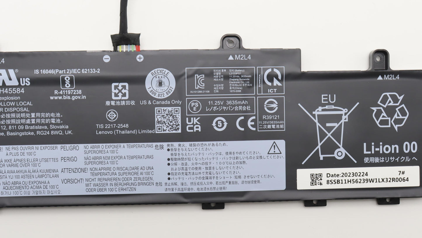 Lenovo (5B11H56338) Battery, 11.25V, 42Wh, 3-cell