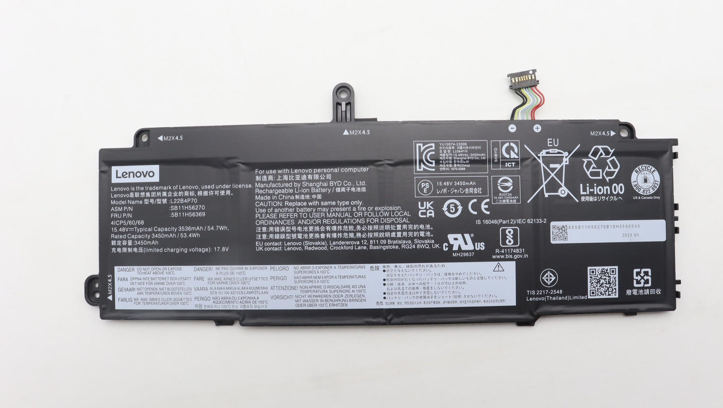 Lenovo (5B11H56369) 15.48V Battery, 54.7Wh, 4-cell, Internal