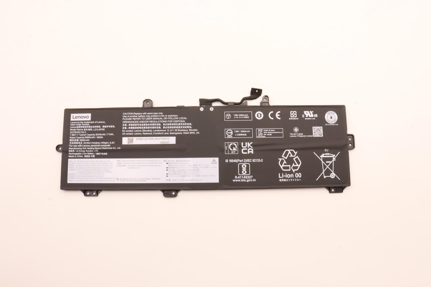 Lenovo Battery 4Cell 71Wh 768V L21L4P - 5B11J07490