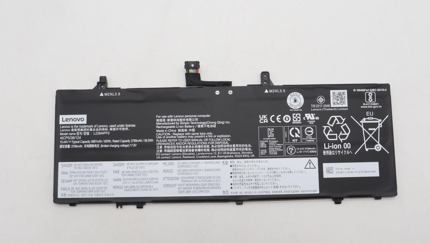 Lenovo Battery 4Cell 60Wh 15.44V L22M - 5B11J63612