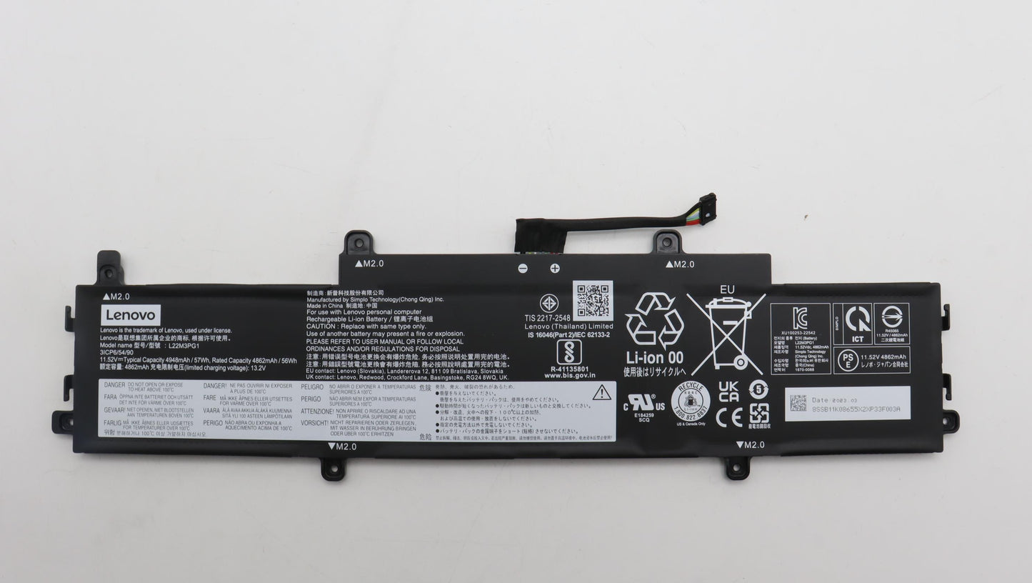 Lenovo Battery 3Cell 57Wh 11.52V L22M - 5B11K08654