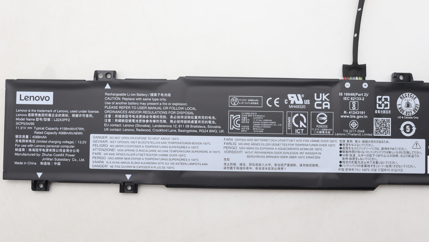Lenovo Battery 3Cell 47Wh 11.31V L22X - 5B11K09312