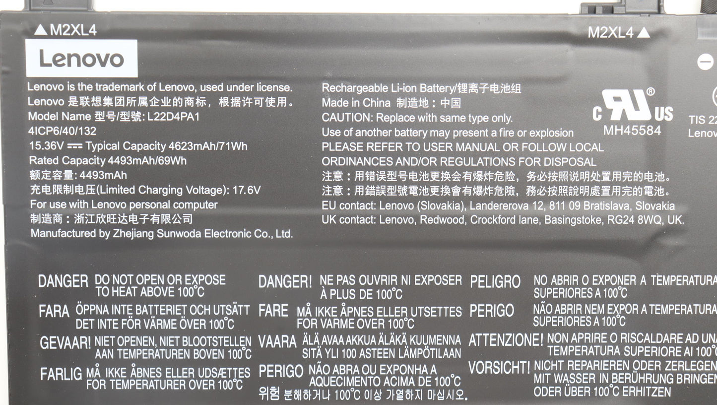 Lenovo Battery 4Cell 71Wh 15.36V L22D - 5B11K38963