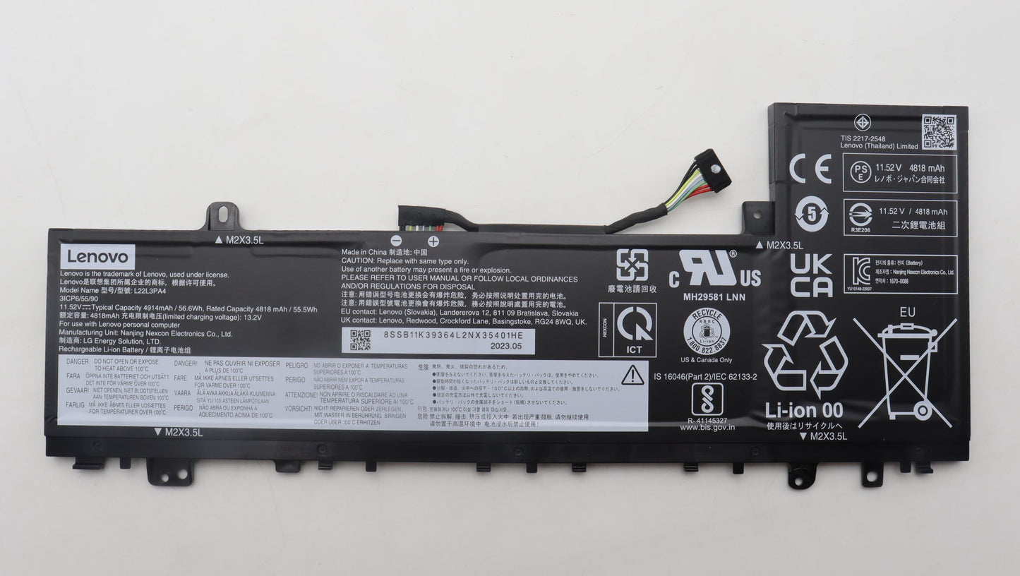 Lenovo Battery 3Cell56.6Wh11.52Vl22L3 - 5B11K39352