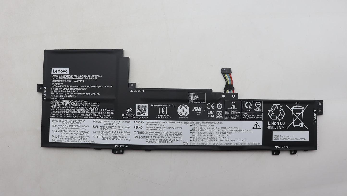 Lenovo Battery 4Cell75.4Wh15.36Vl22M4 - 5B11K39355