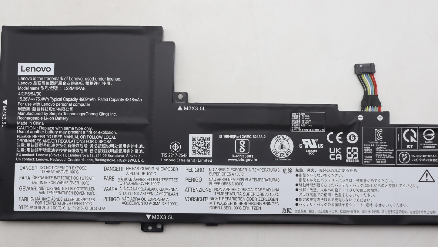 Lenovo Battery 4Cell75.4Wh15.36Vl22M4 - 5B11K39355