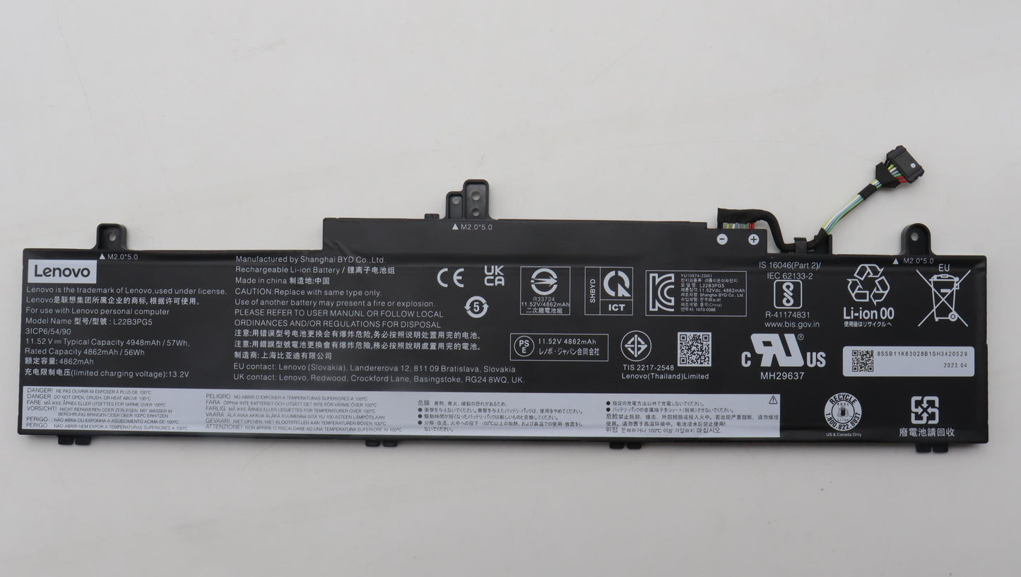 Lenovo Battery 3Cell 57Wh 11.52V L22B - 5B11K63032