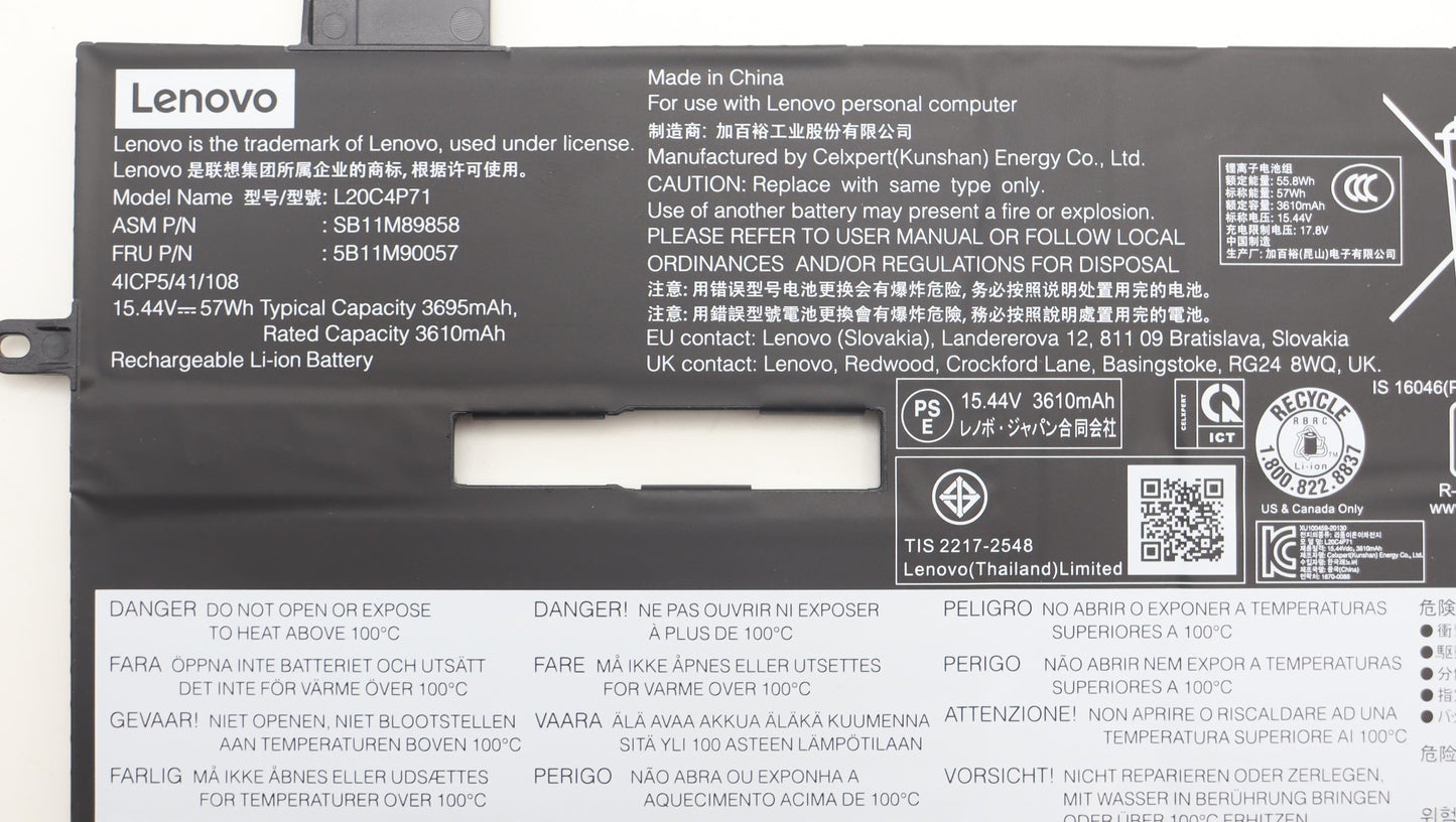 Lenovo Battery Internal,4C,57Wh - 5B11M90057