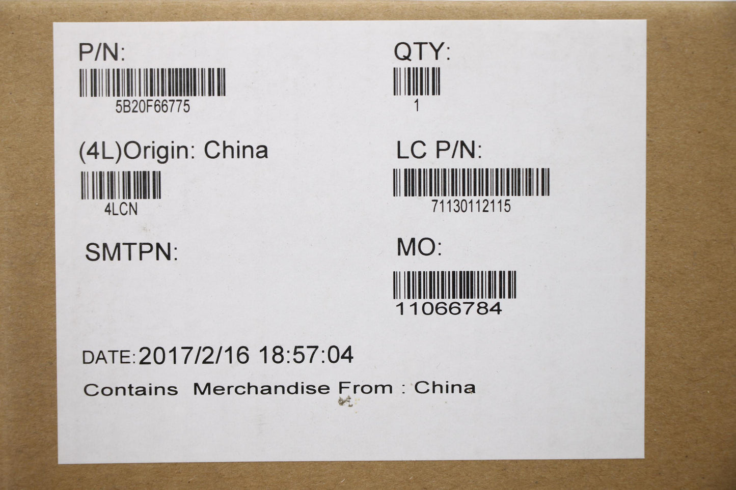 Lenovo Replacement Part - 5B20F66775
