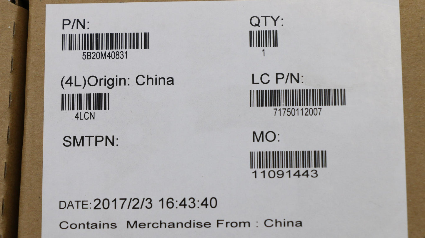 Lenovo Mb Mb031 Uma D4G I7 2+2U Blk - 5B20M40831