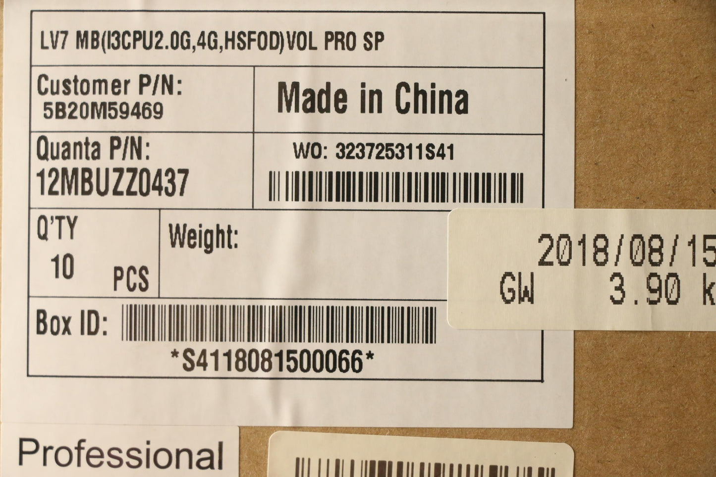 Lenovo Lv7 Mb(I3Cpu2.0G,4G,Hsfod)Vol - 5B20M59469