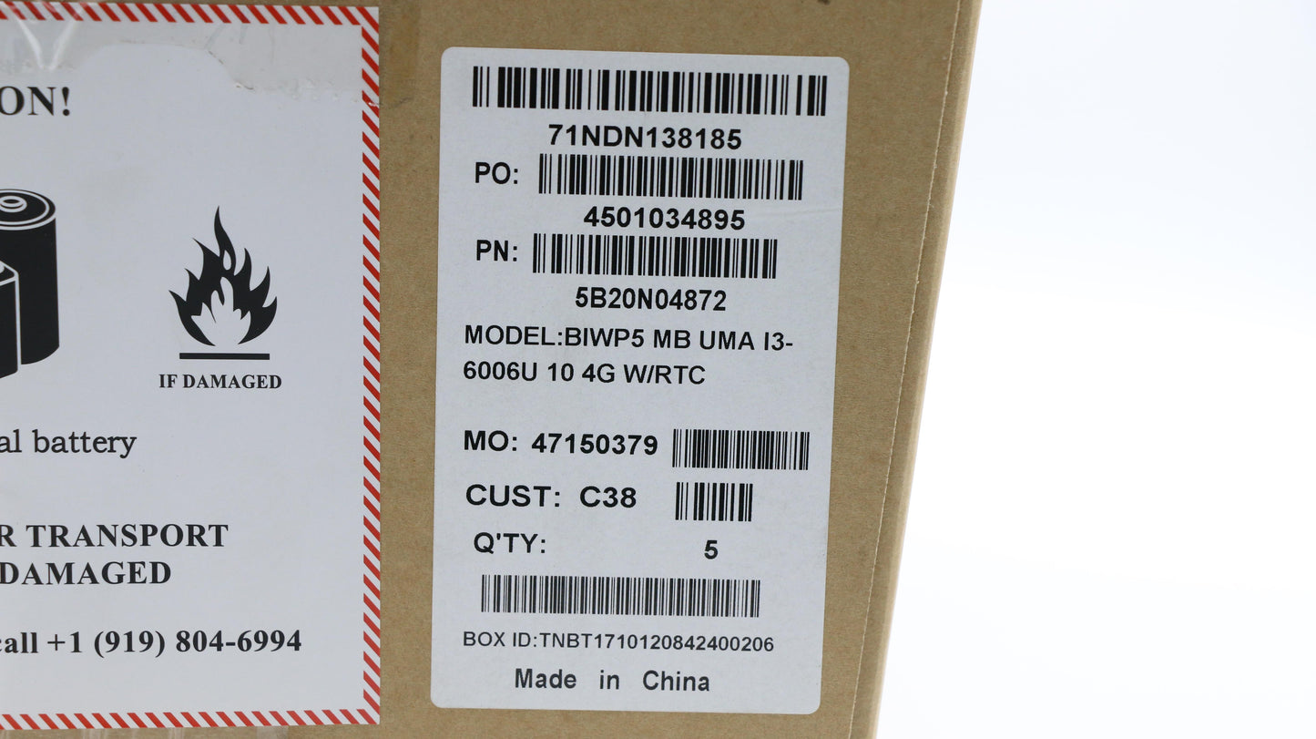 Lenovo Mb Uma I3-6006U 10 4G W/Rtc - 5B20N04872