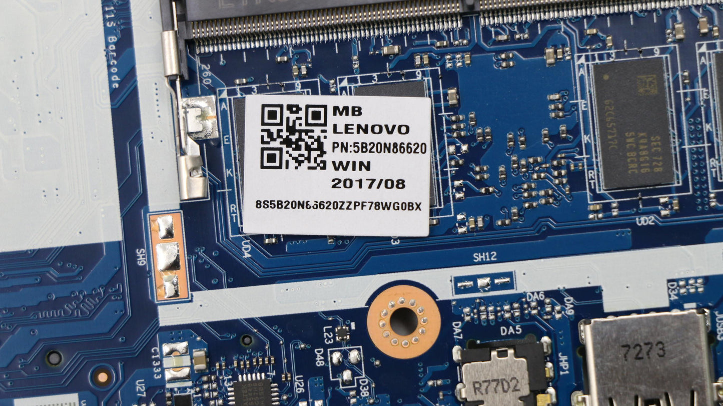 Lenovo (5B20N86620) System Board, Intel i5-7200U, UMA Graphics, 4GB RAM, Windows