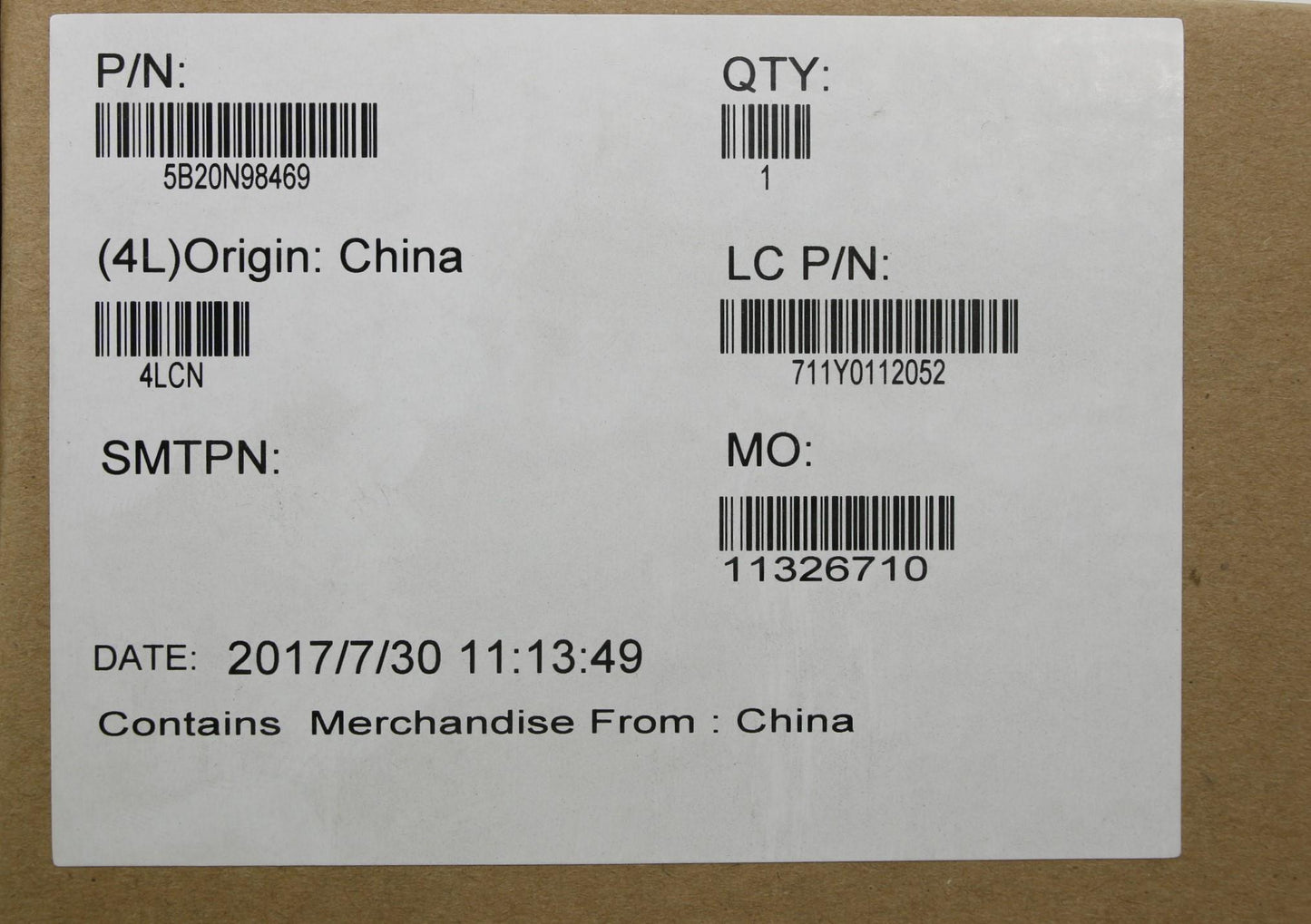 Lenovo Mbl80Yli57200Uhgtr4Gfpnok - 5B20N98469