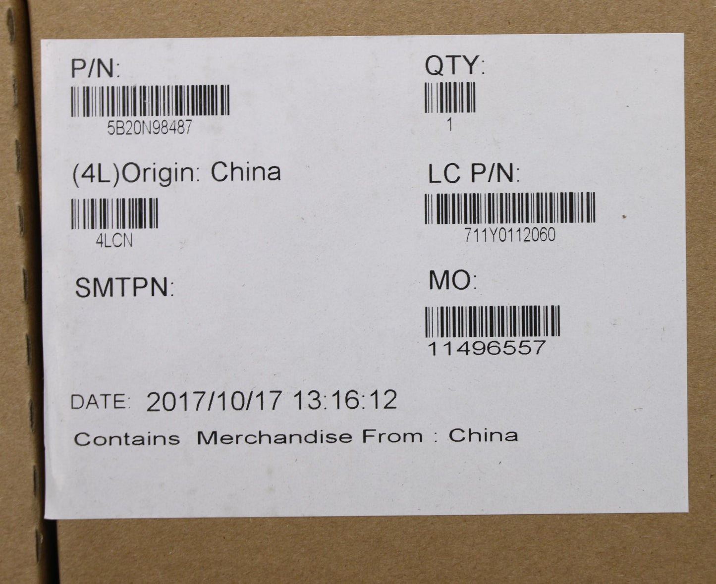 Lenovo Mbl80Yli77500Uhgtr4Gfpnok - 5B20N98487
