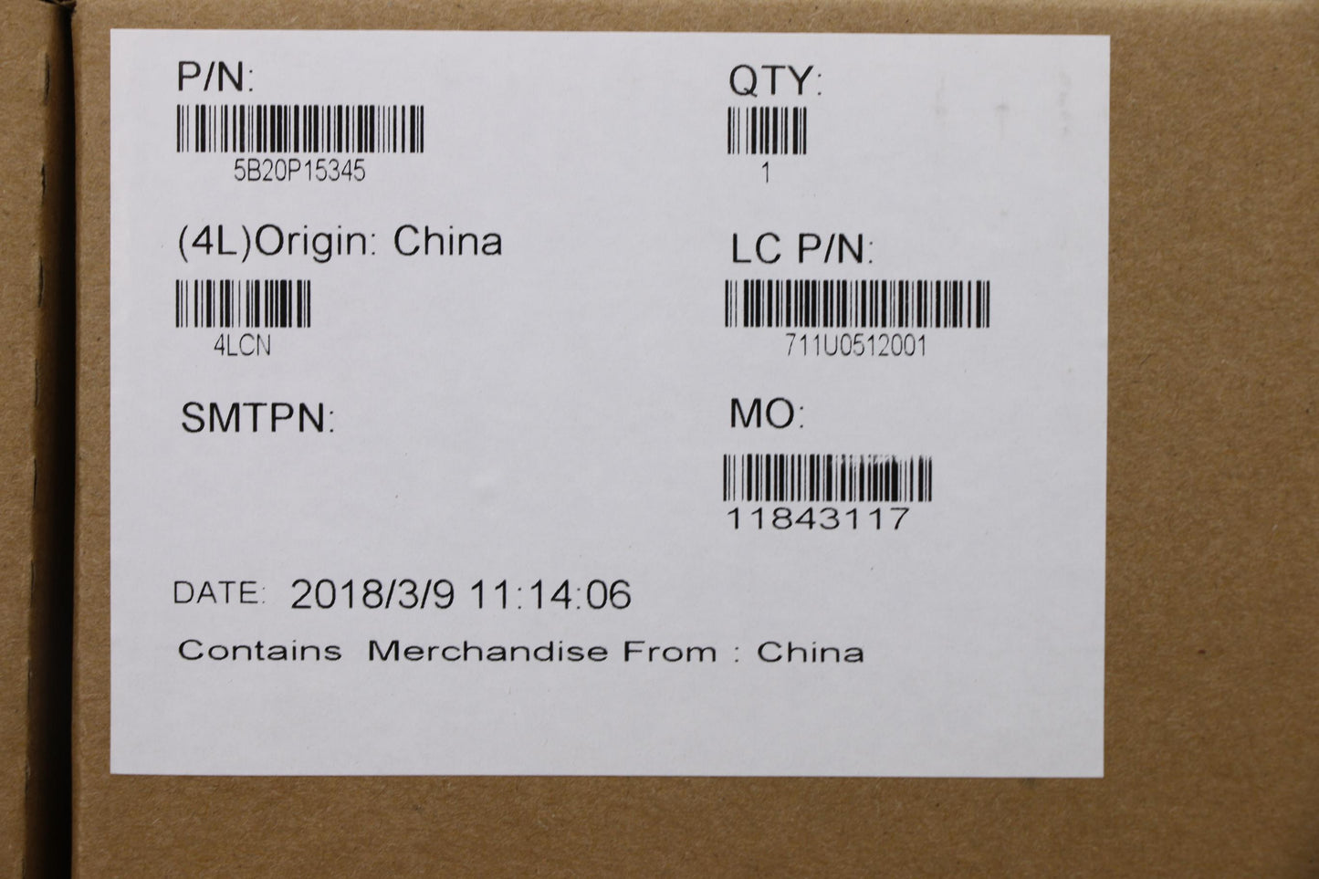 Lenovo Mbl80Xw321A99420Umanfpnok - 5B20P15345