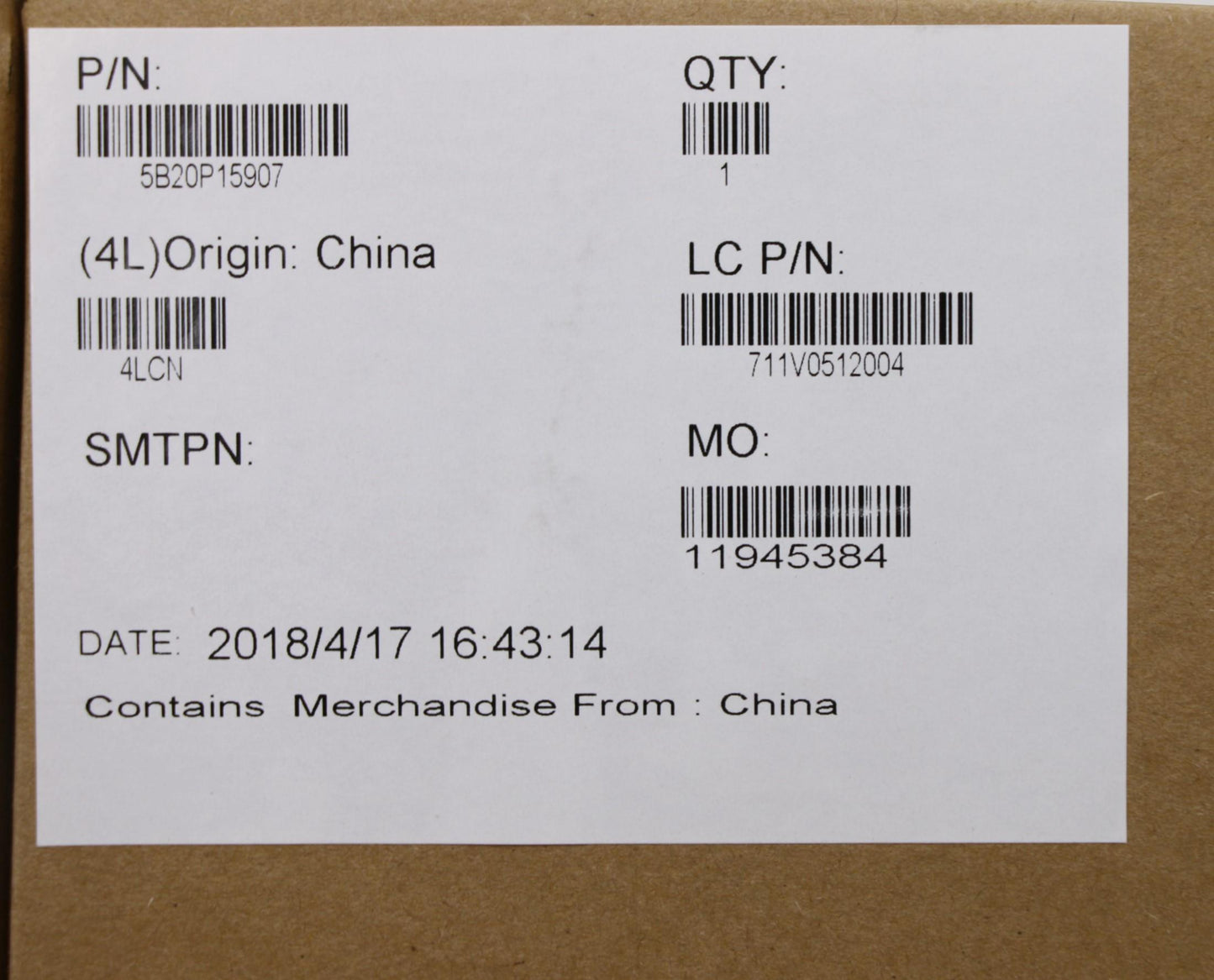Lenovo Mbl80Yna109620Puma 4Gnfpwin - 5B20P15907