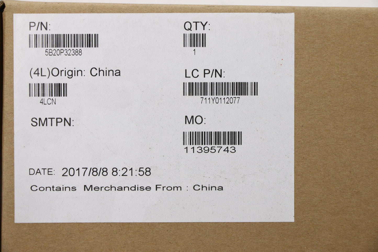 Lenovo Mbl80Yli57200Uhgtr4Gd4Gnfpopwi - 5B20P32388