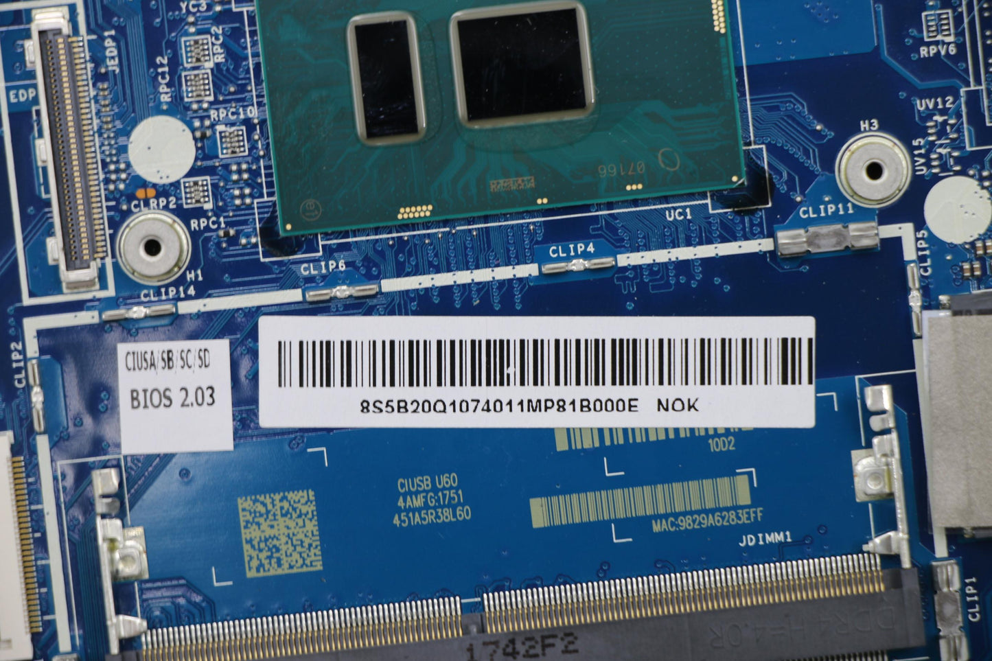 Lenovo Mb I3-7130U Uma Nfp Nbl - 5B20Q10740