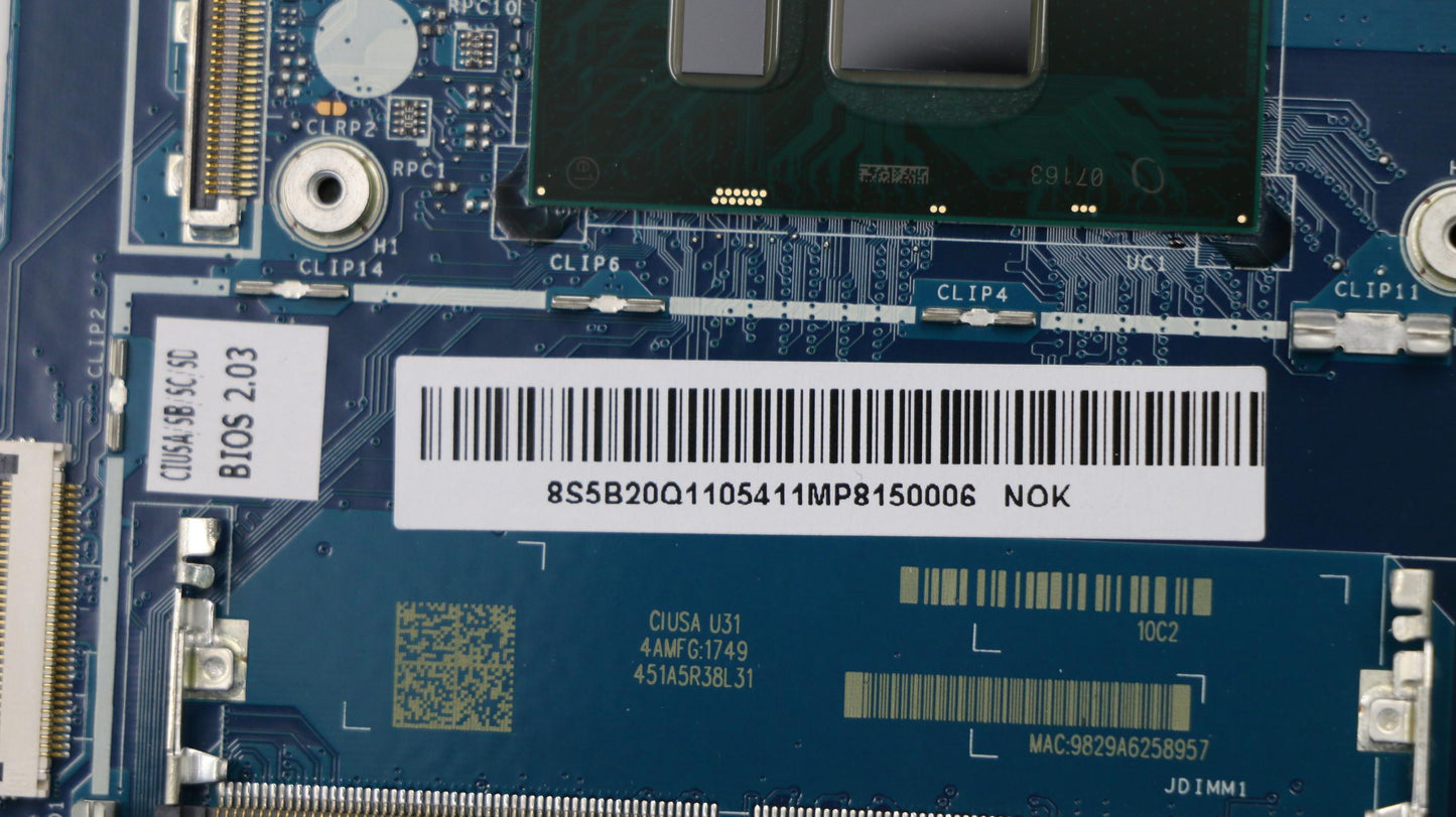 Lenovo Mb I3-7130U Uma Bl Fp - 5B20Q11054