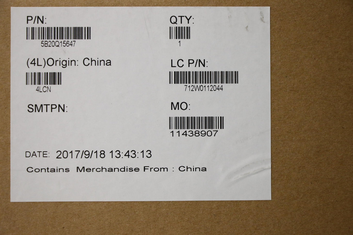 Lenovo Mb I5-8250U V4G4G Nfpop-Blk - 5B20Q15647
