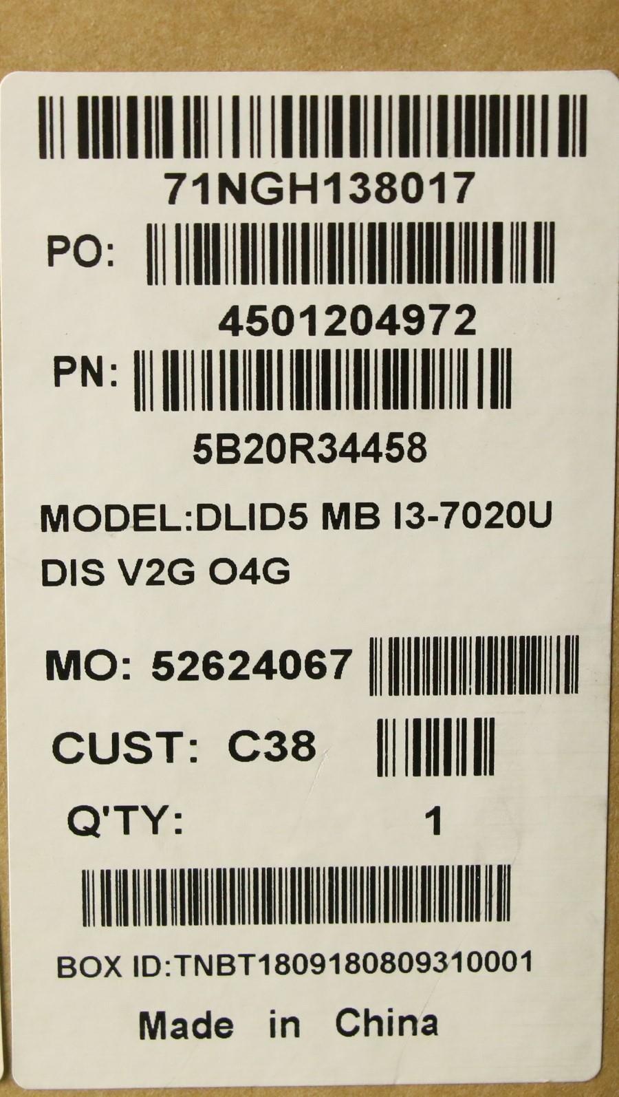 Lenovo System Board Planar Motherboar - 5B20R34458