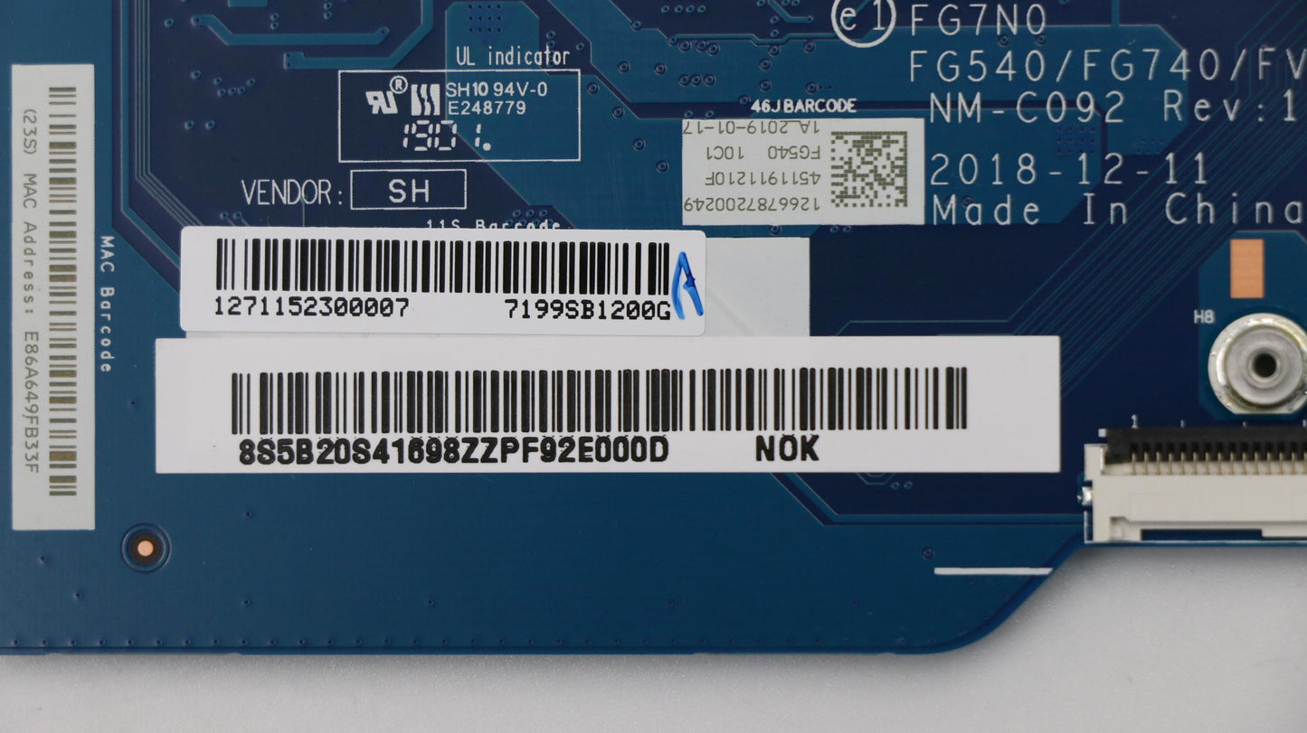 Lenovo Fg540 Mb I58265U Mx110 V2G-Blk - 5B20S41698