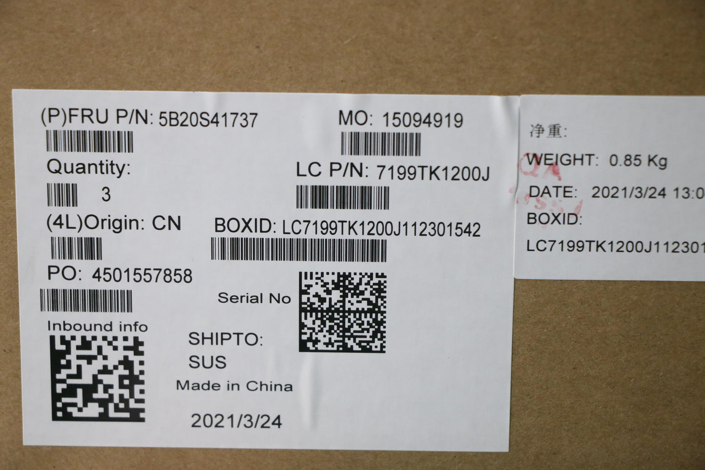 Lenovo Mb Fs540 I38145U_Mx110 V2G_Win - 5B20S41737