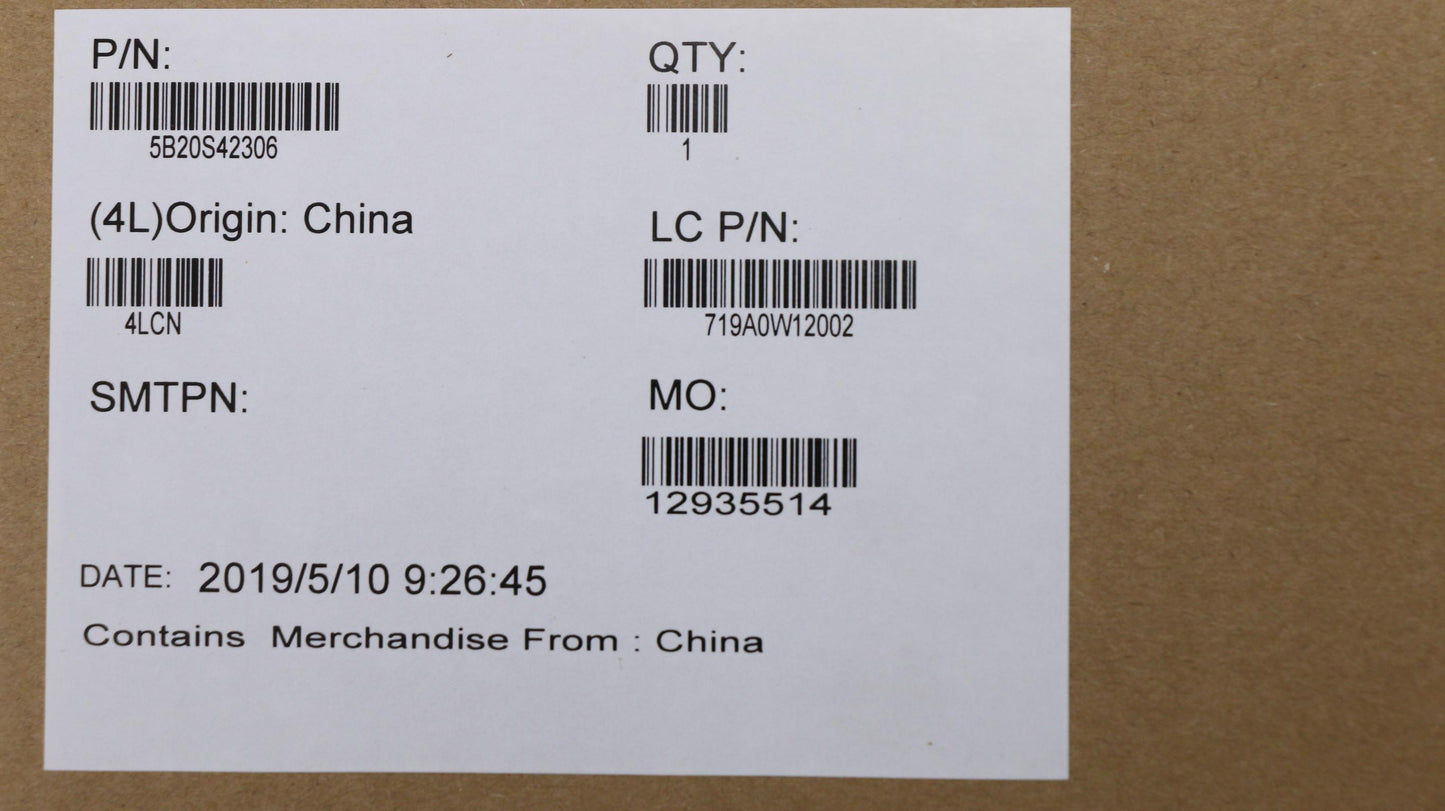 Lenovo Fg541 Mb I79750Hn18Pg04G0G-Blk - 5B20S42306