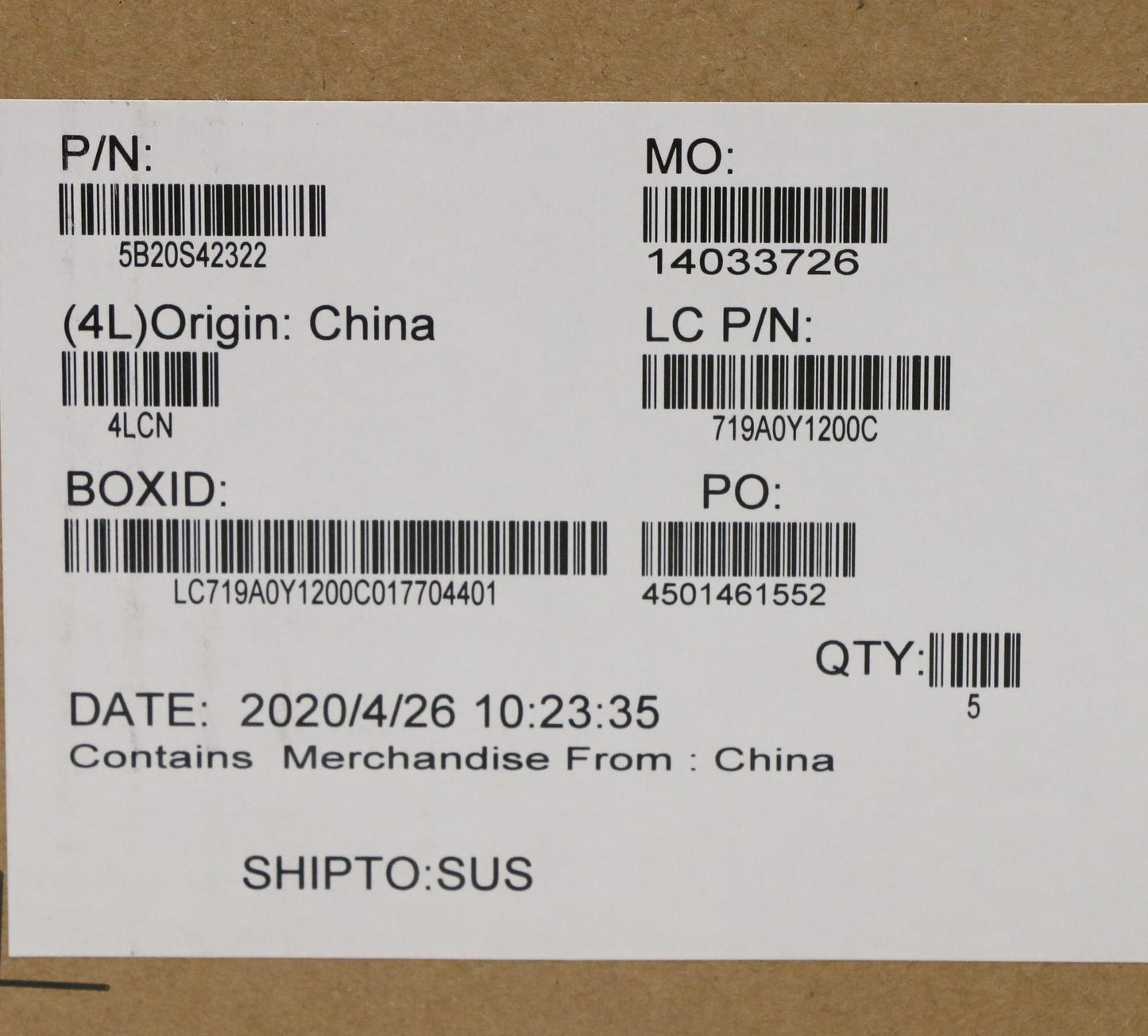 Lenovo Nmc361 I79750H N18P Dis G04G0G - 5B20S42322