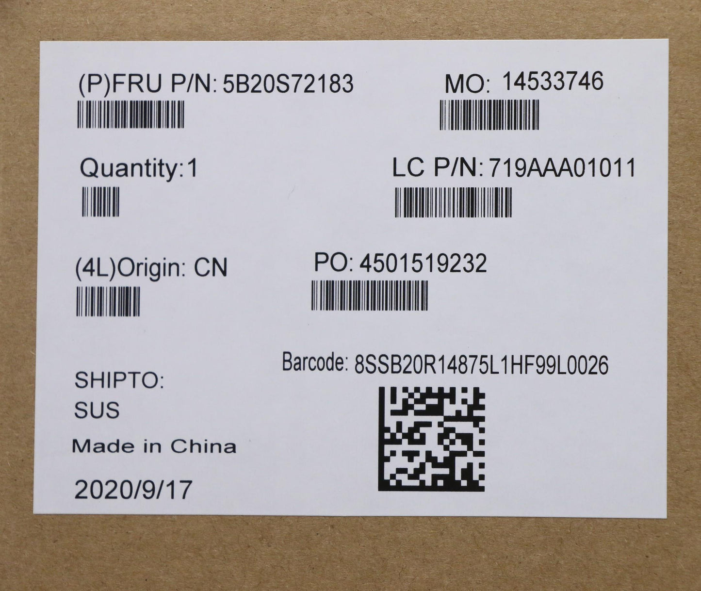 Lenovo Mb I7-9850H Vp T5 16Gnok Yaytd - 5B20S72183
