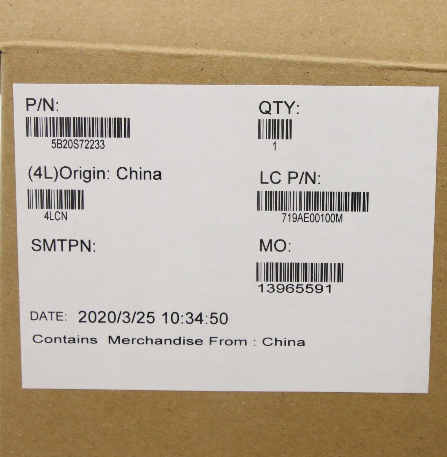 Lenovo Fe5A0 Mb I7-10510U Rx640 Nok Y - 5B20S72233