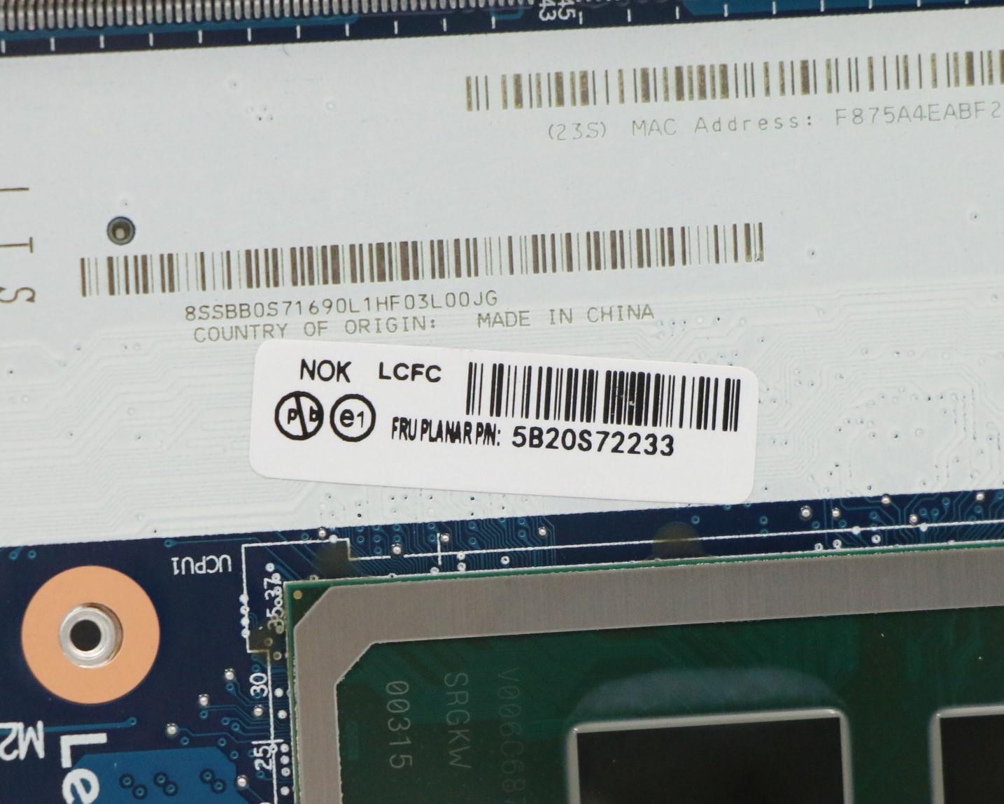 Lenovo Fe5A0 Mb I7-10510U Rx640 Nok Y - 5B20S72233