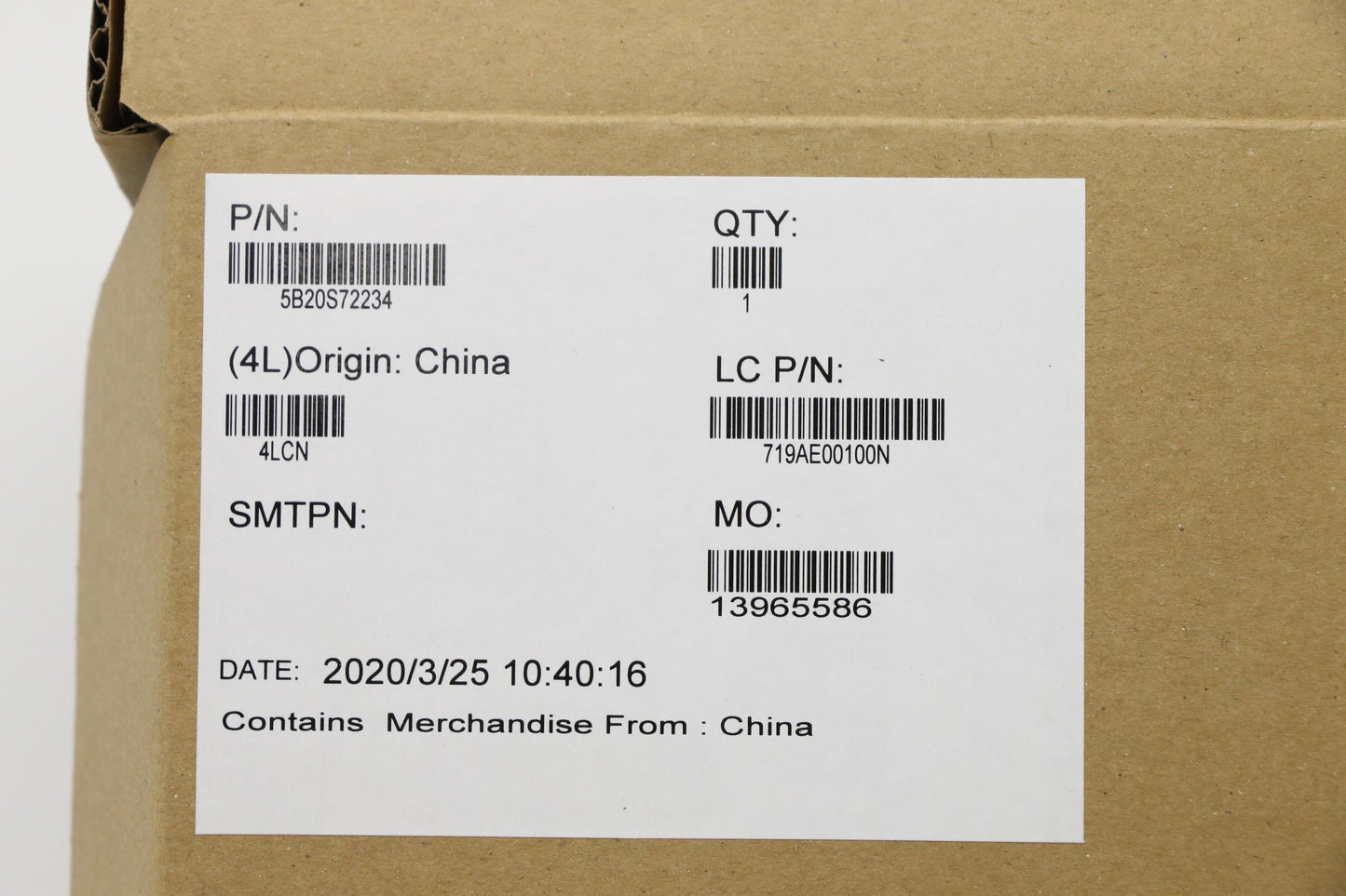 Lenovo Fe5A0 Mb I7-10510U Rx640 Win Y - 5B20S72234