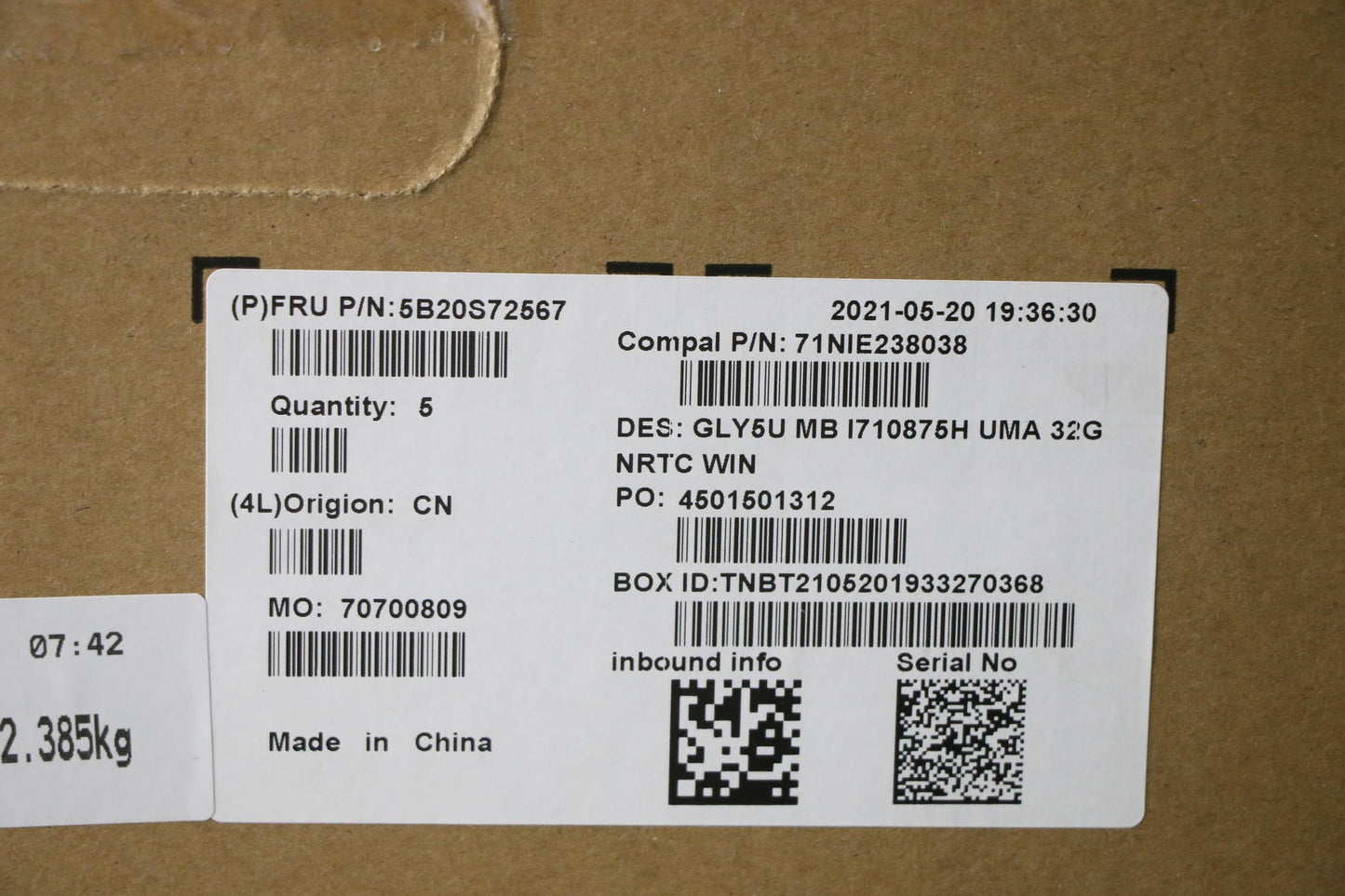 Lenovo Bdplanar Mb C 81Yx Win I710875 - 5B20S72567
