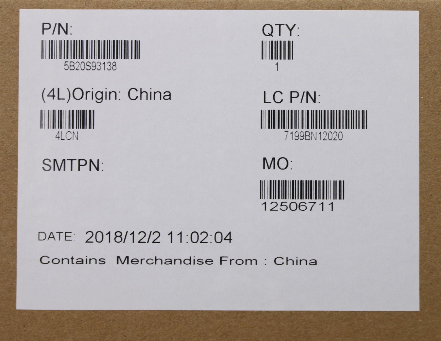 Lenovo Mb I3-7020U(N)M13V2Gd4G-Blk - 5B20S93138