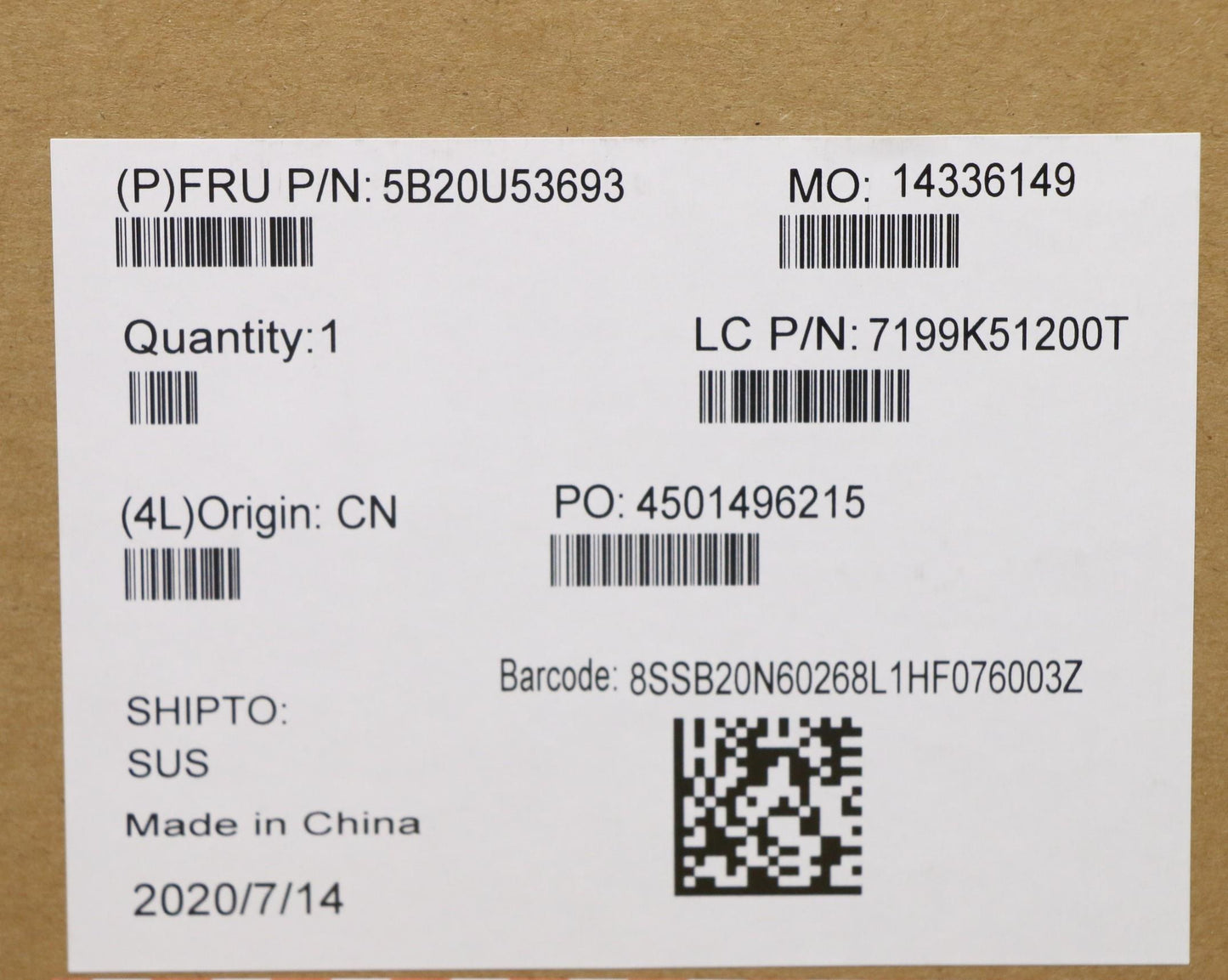 Lenovo L Q370 65W Lc No Dpk - 5B20U53693