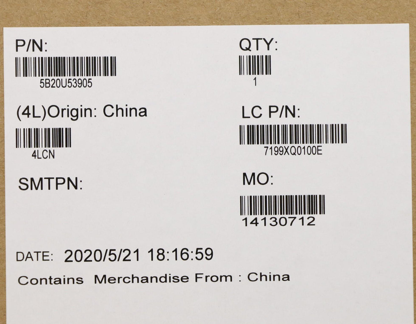 Lenovo Whl-U I5-8265U Win Dpk - 5B20U53905