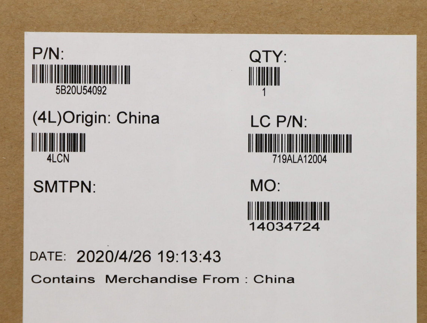 Lenovo Fru Win Dpk J4025 - 5B20U54092